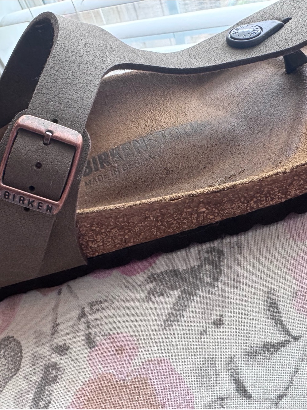 Birkenstock Gizeh Brown Suede Thong Sandals - Picture 6 of 14